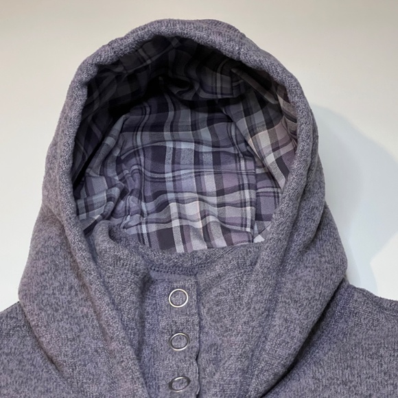 The North Face Purple Hoodie Pullover Button Collar Hood Ski Soft Cozy Size M - Picture 4 of 15